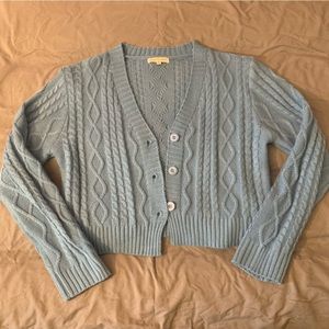 *SET* BLUE WOVEN CARDIGAN AND TOP